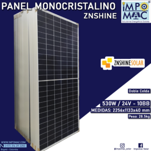 Panel Solar Monocristalino ZNSHINE 530W 24V