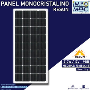 Panel Solar Monocristalino Resun 210W 12V