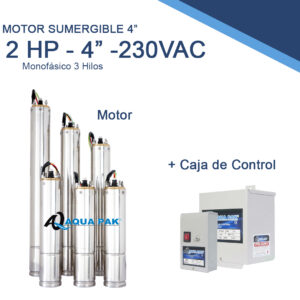 Motor Sumergible Aquapak Trifásico 2 HP 4"