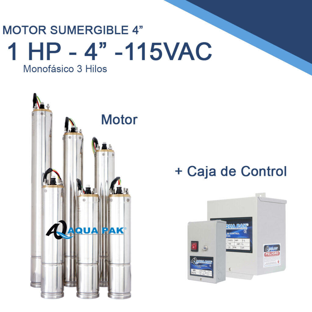 Motor Sumergible Aquapak Trifásico 1 HP 4"