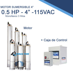 Motor Sumergible Aquapak Trifásico 0.5 HP 4"