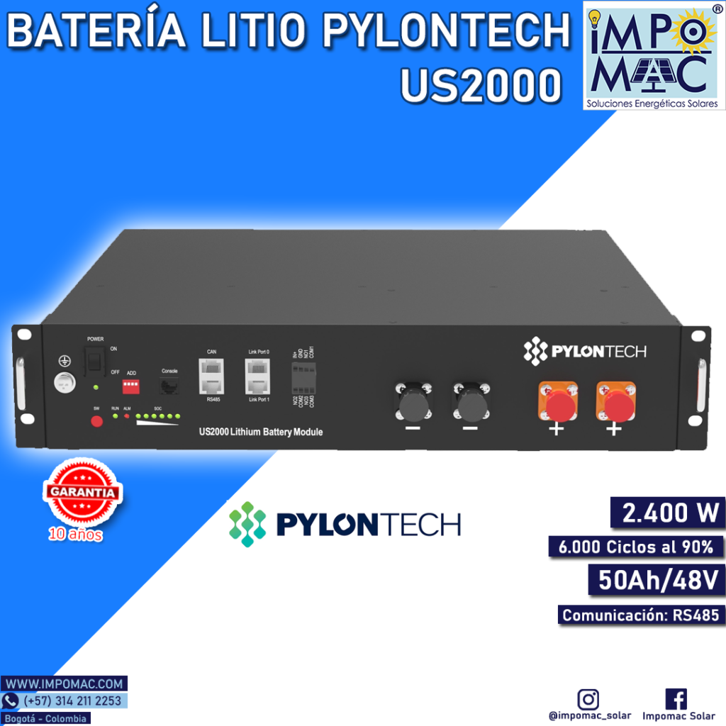 Batería Litio Pylontech US2000 48V 50Ah