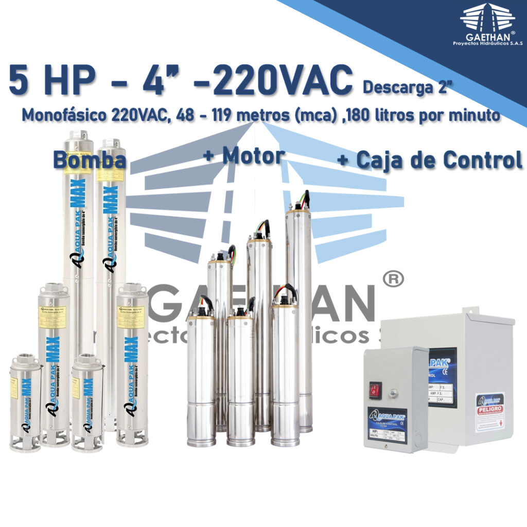 Bomba Sumergible Aqua Pak Max 5 HP 4"